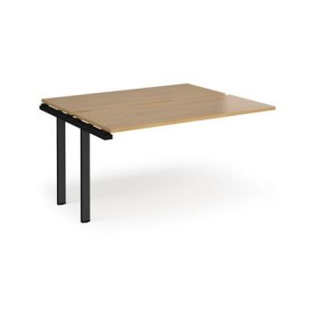 Adapt add on unit single 1400mm x 1200mm - black frame Oak Top - E1412-AB-K-O