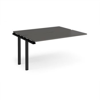Adapt add on unit single 1400mm x 1200mm - black frame storm grey top - E1412-AB-K-OG