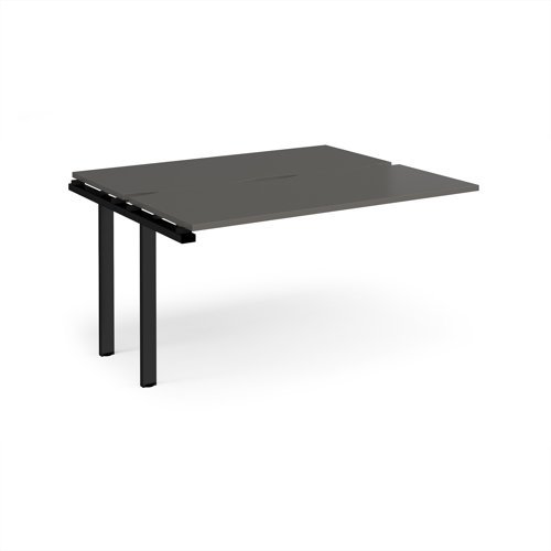 Adapt add on unit single 1400mm x 1200mm - black frame storm grey top - E1412-AB-K-OG
