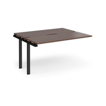 Adapt add on unit single 1400mm x 1200mm - black frame Walnut top - E1412-AB-K-W
