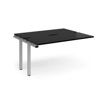 Adapt add on unit single 1400mm x 1200mm - silver frame black top - E1412-AB-S-BK