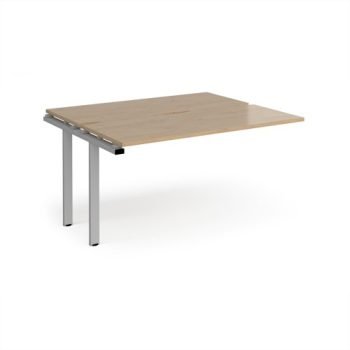 Adapt add on unit single 1400mm x 1200mm - silver frame Kendal Oak Top - E1412-AB-S-KO