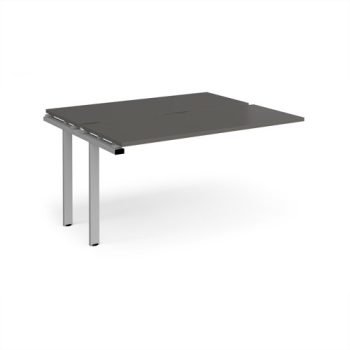 Adapt add on unit single 1400mm x 1200mm - silver frame storm grey top - E1412-AB-S-OG