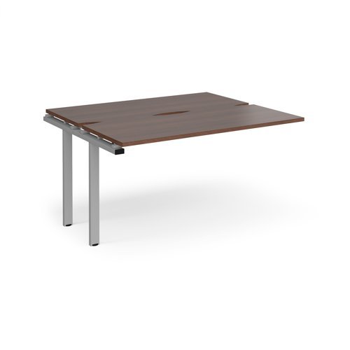 Adapt add on units back to back 1400mm x 1200mm - silver frame Walnut top - E1412-AB-S-W