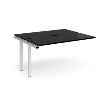 Adapt add on unit single 1400mm x 1200mm - white frame black top - E1412-AB-WH-BK