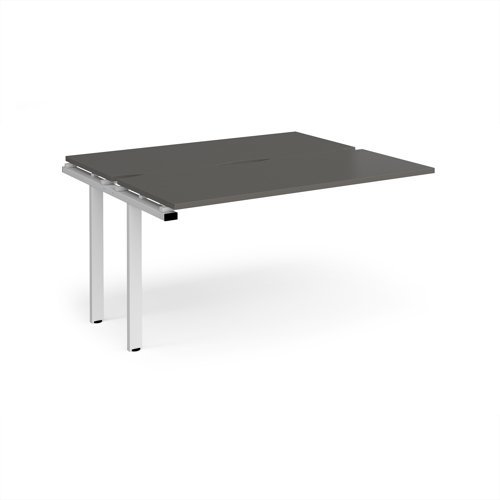 Adapt add on unit single 1400mm x 1200mm - white frame storm grey top - E1412-AB-WH-OG