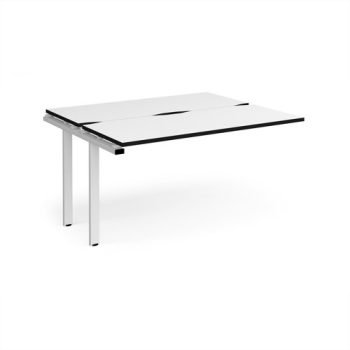 Adapt add on unit single 1400mm x 1200mm - white frame White Top black edge - E1412-AB-WH-WK