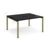 Adapt back to back desks 1400mm x 1200mm - green frame black top - E1412-GN-BK