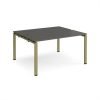 Adapt back to back desks 1400mm x 1200mm - green frame storm grey top - E1412-GN-OG