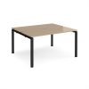 Adapt back to back desks 1400mm x 1200mm - black frame Kendal Oak Top - E1412-K-KO