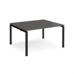 Adapt back to back desks 1400mm x 1200mm - black frame storm grey top - E1412-K-OG