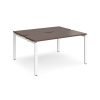 Adapt back to back desks 1400mm x 1200mm - white frame Walnut top - E1412-WH-W