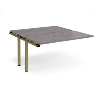 Adapt add on unit single 1400mm x 1600mm - green frame Grey Oak Top - E1416-AB-GN-GO