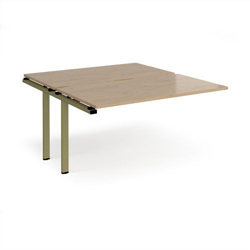 Adapt add on unit single 1400mm x 1600mm - green frame Kendal Oak Top - E1416-AB-GN-KO