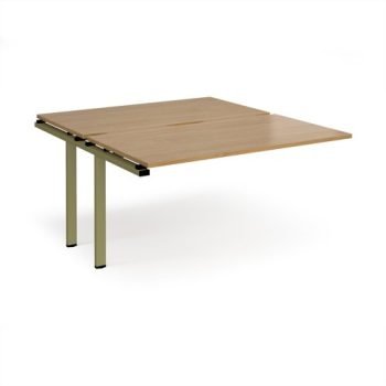 Adapt add on unit single 1400mm x 1600mm - green frame Oak Top - E1416-AB-GN-O