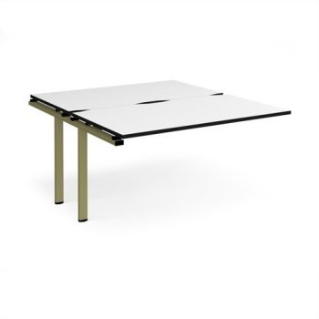 Adapt add on unit single 1400mm x 1600mm - green frame White Top black edge - E1416-AB-GN-WK