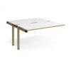 Adapt add on unit single 1400mm x 1600mm - green frame White Top oak edge - E1416-AB-GN-WO