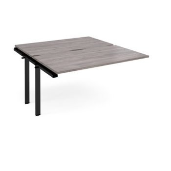 Adapt add on unit single 1400mm x 1600mm - black frame Grey Oak Top - E1416-AB-K-GO
