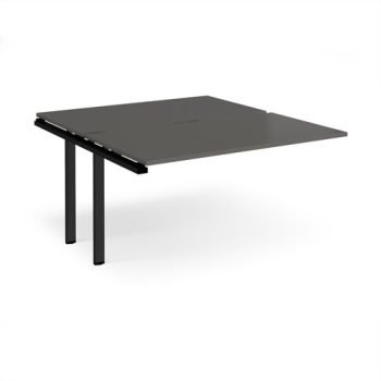Adapt add on unit single 1400mm x 1600mm - black frame storm grey top - E1416-AB-K-OG