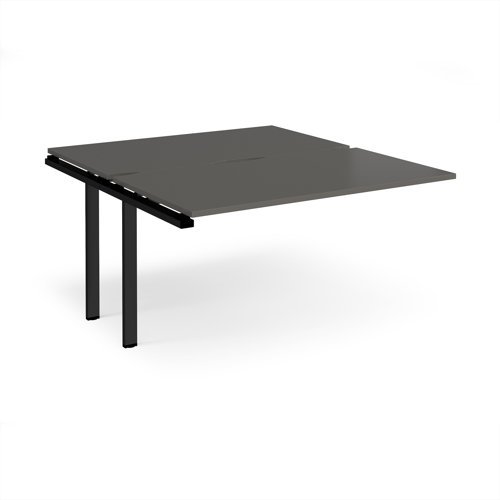 Adapt add on unit single 1400mm x 1600mm - black frame storm grey top - E1416-AB-K-OG