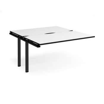 Adapt add on unit single 1400mm x 1600mm - black frame White Top black edge - E1416-AB-K-WK