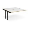 Adapt add on unit single 1400mm x 1600mm - black frame White Top with oak edging - E1416-AB-K-WO