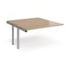 Adapt add on units back to back 1400mm x 1600mm - silver frame Beech top - E1416-AB-S-B