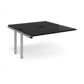 Adapt add on unit single 1400mm x 1600mm - silver frame black top - E1416-AB-S-BK