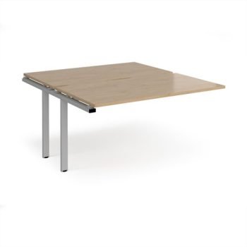 Adapt add on unit single 1400mm x 1600mm - silver frame Kendal Oak Top - E1416-AB-S-KO