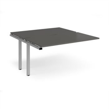 Adapt add on unit single 1400mm x 1600mm - silver frame storm grey top - E1416-AB-S-OG