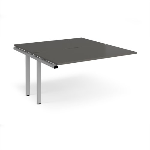 Adapt add on unit single 1400mm x 1600mm - silver frame storm grey top - E1416-AB-S-OG