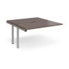 Adapt add on units back to back 1400mm x 1600mm - silver frame Walnut top - E1416-AB-S-W