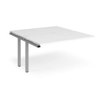 Adapt add on units back to back 1400mm x 1600mm - silver frame White Top - E1416-AB-S-WH