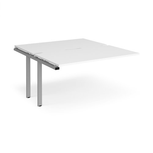 Adapt add on units back to back 1400mm x 1600mm - silver frame White Top - E1416-AB-S-WH