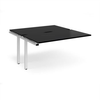 Adapt add on unit single 1400mm x 1600mm - white frame black top - E1416-AB-WH-BK