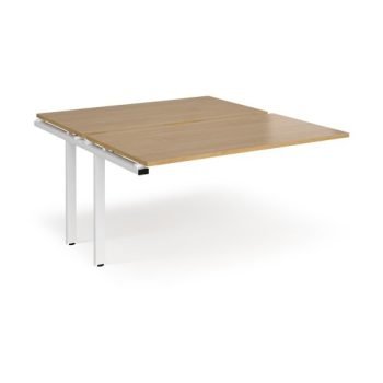 Adapt add on units back to back 1400mm x 1600mm - white frame Oak Top - E1416-AB-WH-O