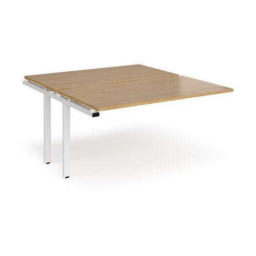 Adapt add on units back to back 1400mm x 1600mm - white frame Oak Top - E1416-AB-WH-O