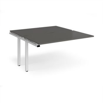 Adapt add on unit single 1400mm x 1600mm - white frame storm grey top - E1416-AB-WH-OG