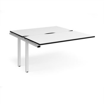 Adapt add on unit single 1400mm x 1600mm - white frame White Top black edge - E1416-AB-WH-WK