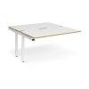 Adapt add on unit single 1400mm x 1600mm - white frame White Top with oak edging - E1416-AB-WH-WO