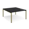 Adapt back to back desks 1400mm x 1600mm - green frame black top - E1416-GN-BK