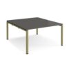Adapt back to back desks 1400mm x 1600mm - green frame storm grey top - E1416-GN-OG