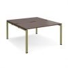 Adapt back to back desks 1400mm x 1600mm - green frame Walnut top - E1416-GN-W