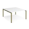 Adapt back to back desks 1400mm x 1600mm - green frame White Top - E1416-GN-WH