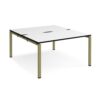 Adapt back to back desks 1400mm x 1600mm - green frame White Top black edge - E1416-GN-WK