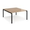 Adapt back to back desks 1400mm x 1600mm - black frame Beech top - E1416-K-B