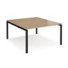 Adapt back to back desks 1400mm x 1600mm - black frame Oak Top - E1416-K-O