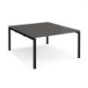 Adapt back to back desks 1400mm x 1600mm - black frame storm grey top - E1416-K-OG