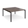 Adapt back to back desks 1400mm x 1600mm - black frame Walnut top - E1416-K-W