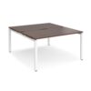 Adapt back to back desks 1400mm x 1600mm - white frame Walnut top - E1416-WH-W